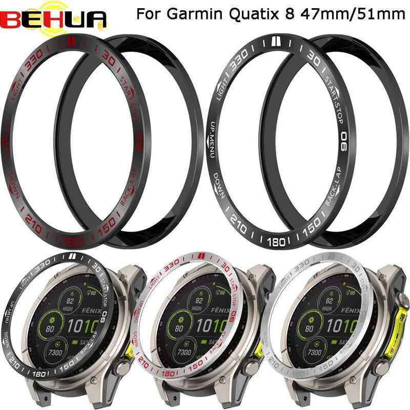 C BEHUA Bezel Ring Styg Case For Garmin Quatix 8 47Mm/51Mm Quatix8 Smartwatch Metal Frame Dial Adhe