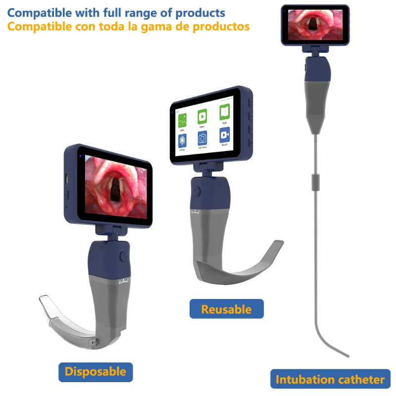 CR-45 Anesthesia Intubation Video Laryngoscope, 4.5 inch HD Touchscreen, Compatible with 11 Reusabl