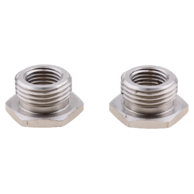 2x Stainless Reduce O2 Sensor Port Bungs Plug Adapters 18mm-12mm For Harley Easy to Install