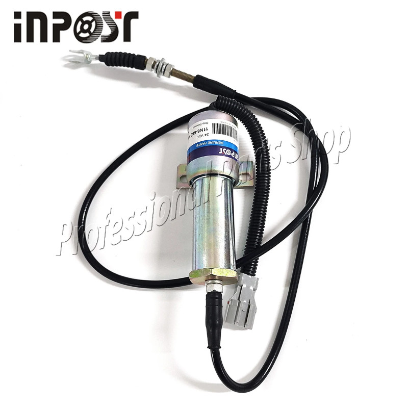 24V 11N6-666030-24  Fuel Shut Off Stop Solenoid For Hyundai Excavator 11N6-666030 24V