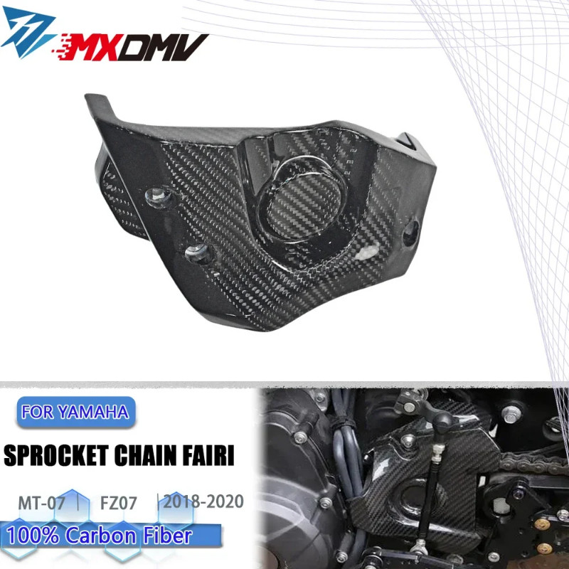 For YAMAHA MT-07 MT07 FZ07 FZ-07 2018 -2022 3k Carbon Fiber  sprocket engine side cover fairing Cas