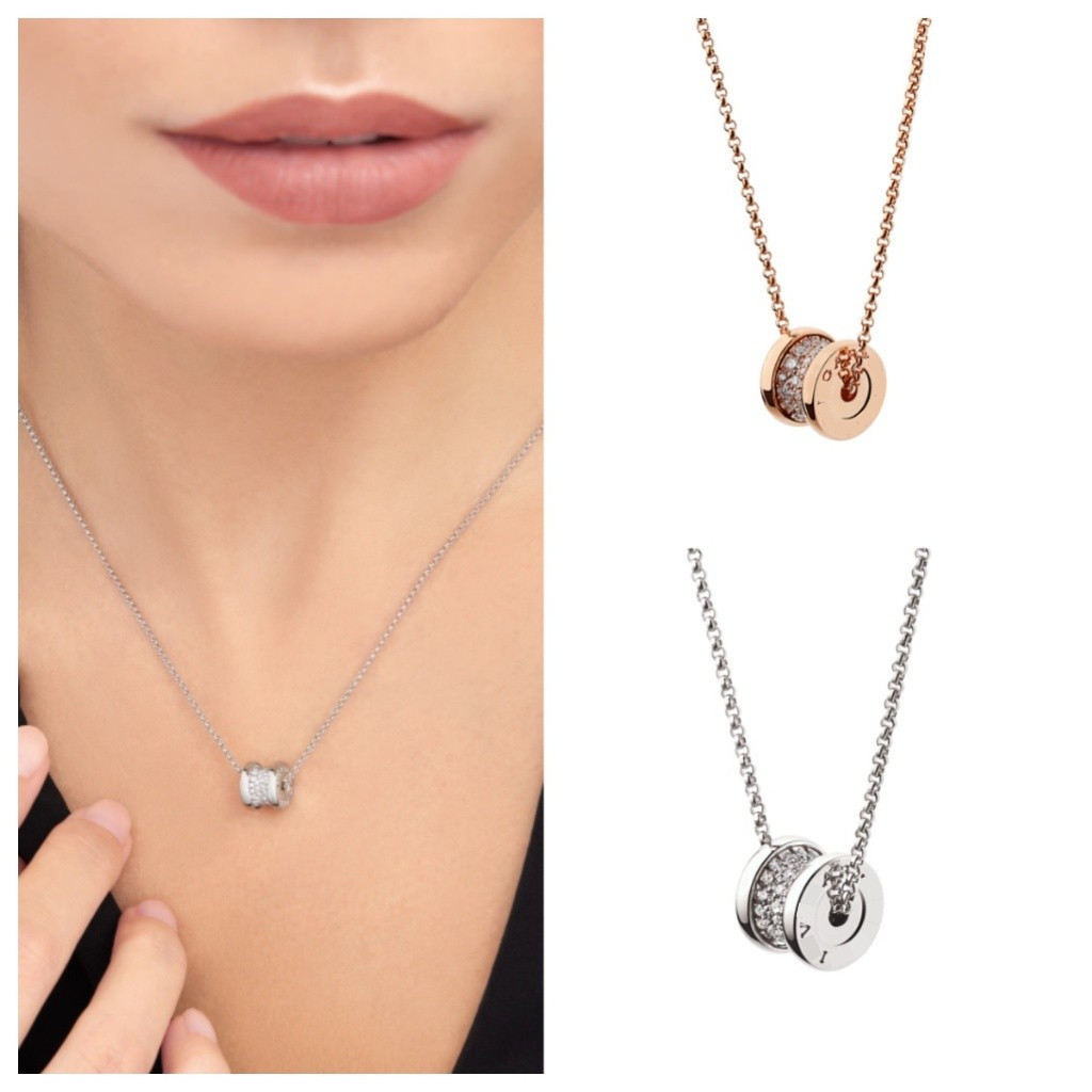 【ก่อนสั่งสอบถาม】ราคา3100/3600 Ori Mini สร้อยคอ EQ Diamond เพชร sliver+18K thick gold plating
