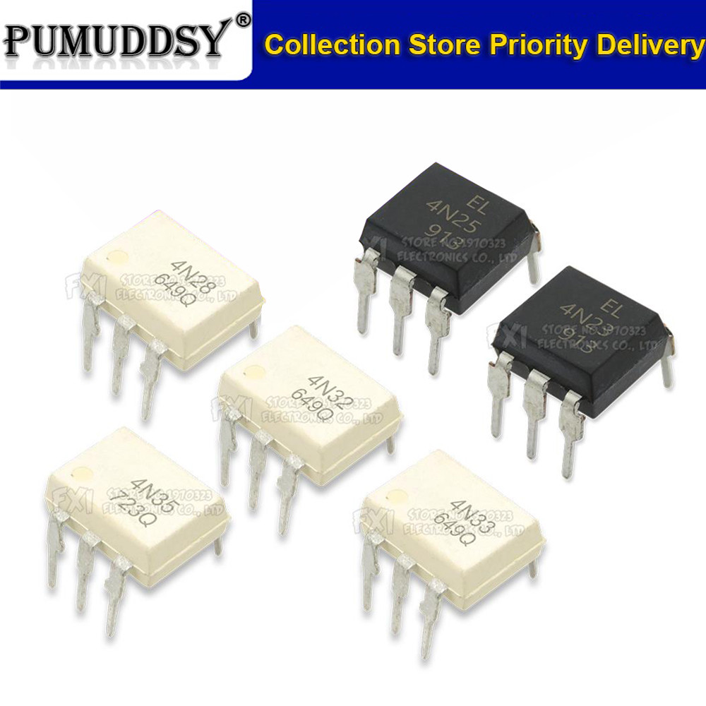 10pcs 4N38 4N37 4N36 4N35 4N33 4N32 4N27 4N28 4N25 4N26 DIP-6 IC Optocoupler EL4N35 ปลั๊กตรง