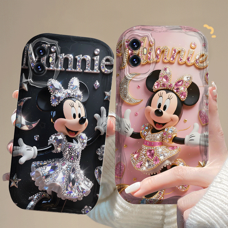 ปลอกสําหรับ VIVO T1 5G SNAPDRAGON 778G แฟชั่นหรูหราน่ารัก Minnie การ์ตูน 2D ซิลิโคนอ่อนนุ่ม TPU กันก