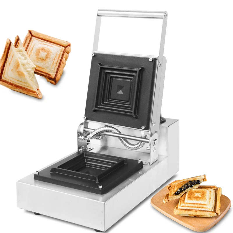 Single-Head Electric Square Sandwich Toaster  Non Stick Breakfast Press Making Machine Commercial B