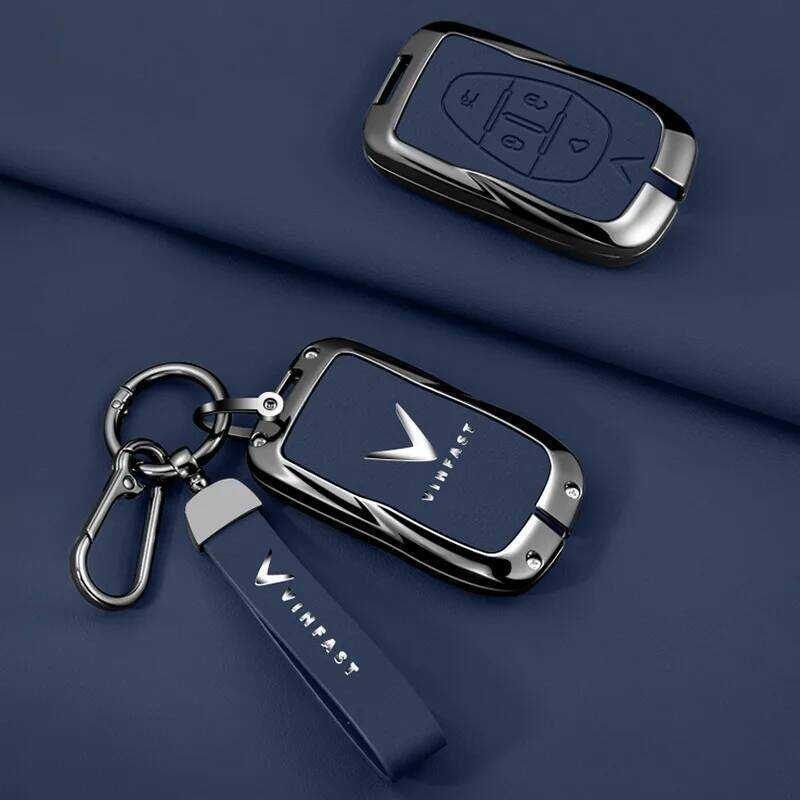 C Zinc Alloy Leather Car Key Cover Shell Fob For Vinfast Vf3 5 6 7 8 31Ev 32Ev 33Ev A2.0 Sa2.0 V8 A