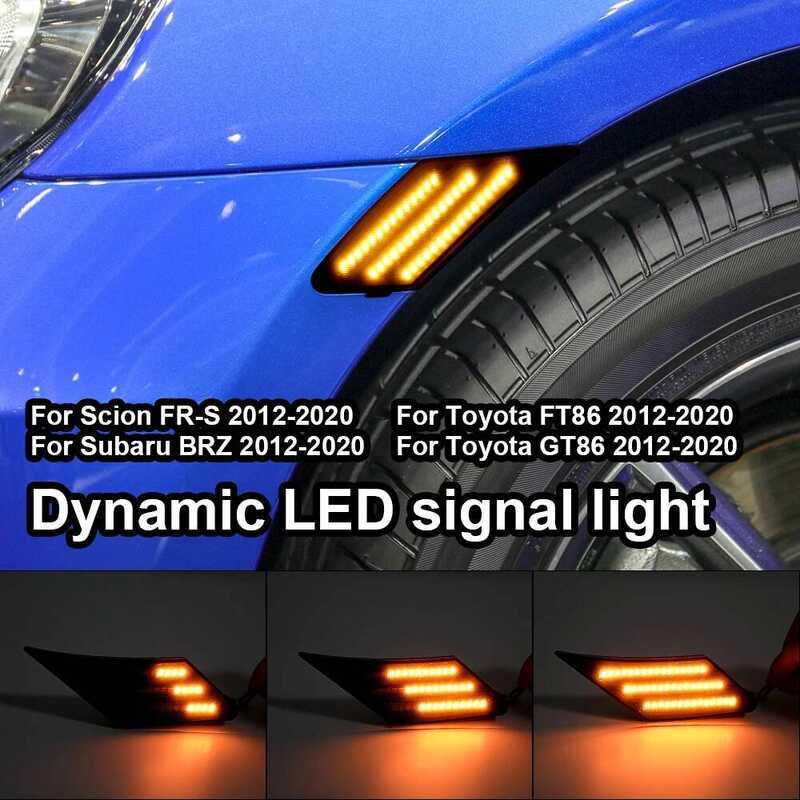 C For Toyota Ft86 Gt86 Scion Fr-S Subaru BRZ 2012-2020 Car LED Dynamic Turn Signal Light Side Marke