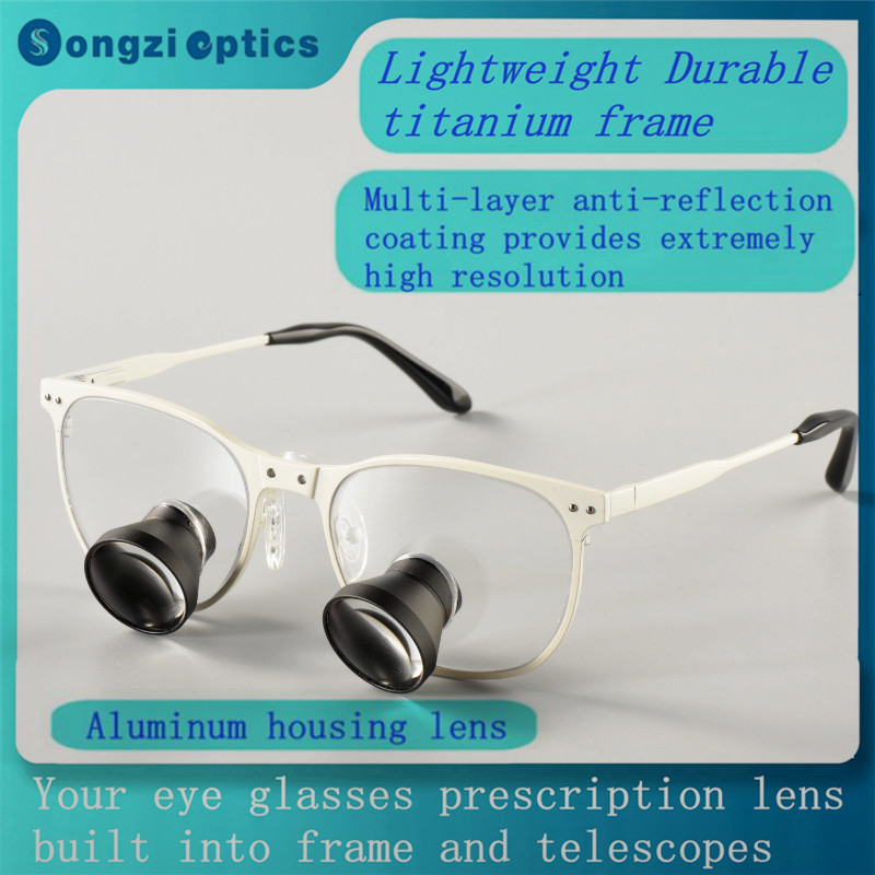 New Arrival 2.5X 3X 3.5X Songzi Optics  White Titanium Frame TTL Dental Surgical Loupes Customized