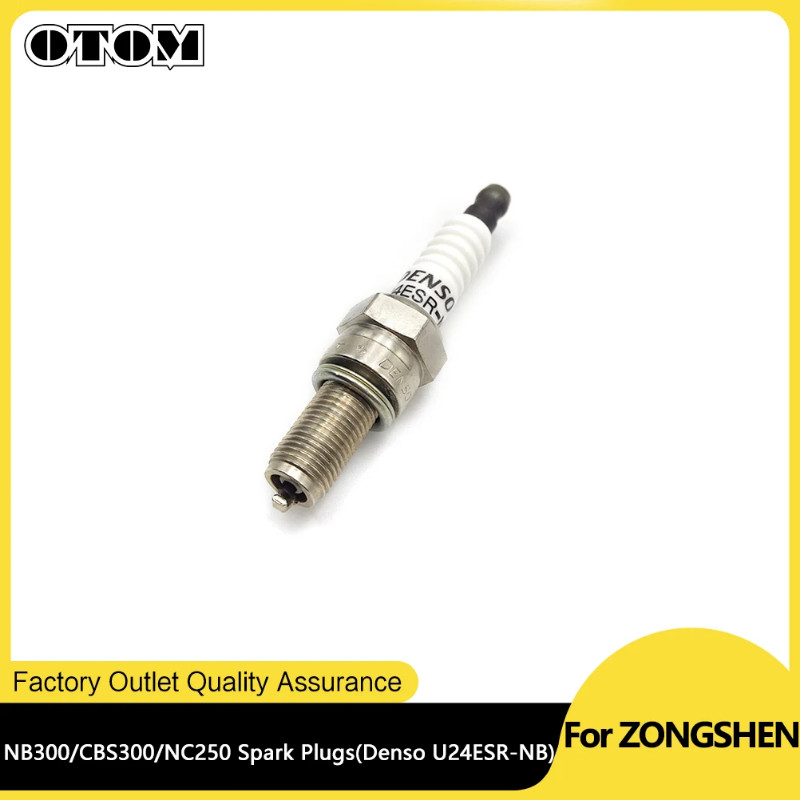OTOM Motorcycle Ignition Spark Plug (Denso U24ESR-NB) For ZS177MM ZS174MN-3 ZS174MN-5 Engine Parts