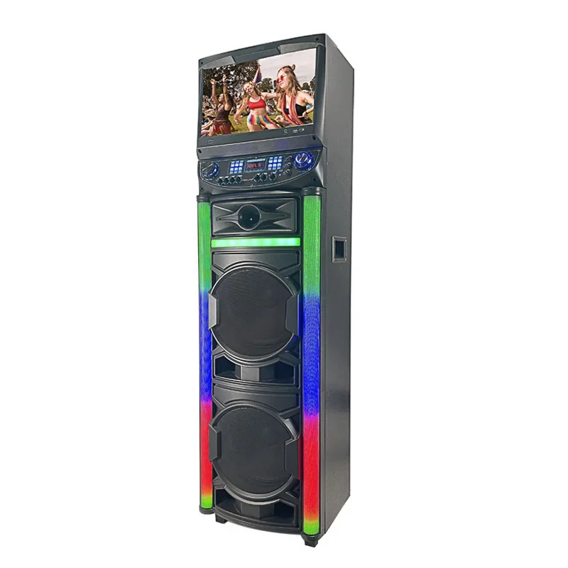 2*12 inch screen speaker big power Blue tooth party speaker with Led light