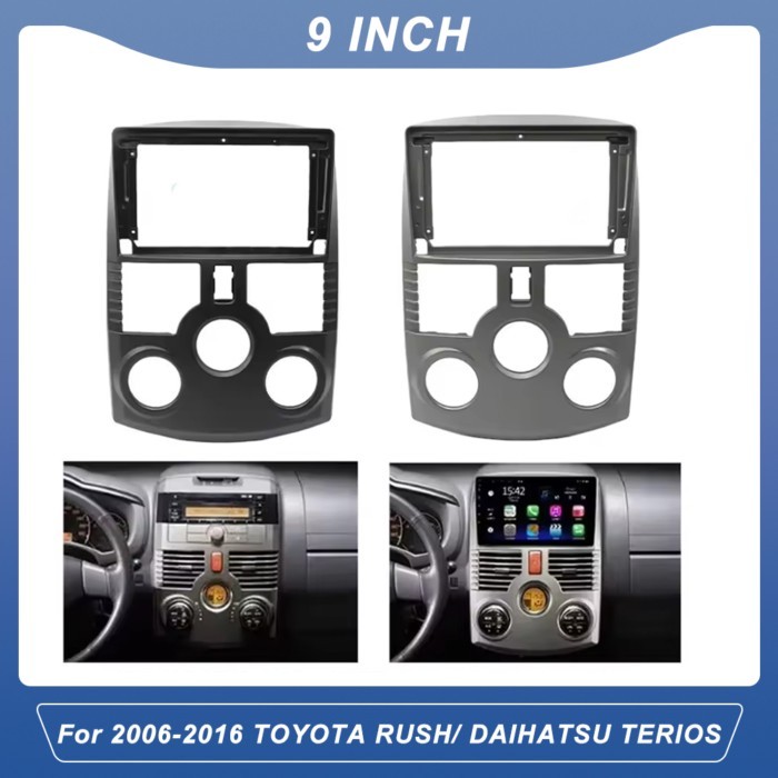 Car Audio Fascia Frame 9 Inch Radio 2DIN Install Panel Dashboard  MANULA  AC for 2006-2016 TOYOTA R
