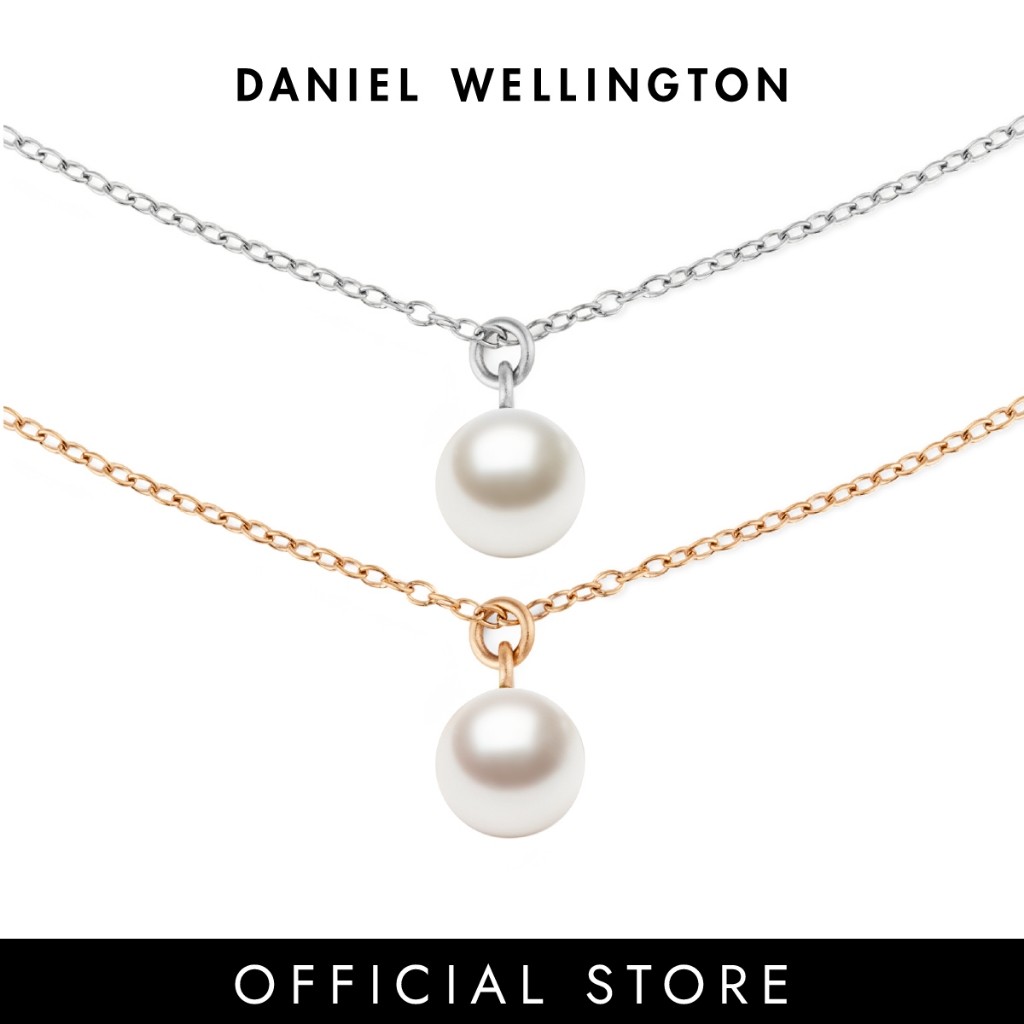 (New)Daniel Wellington สร้อยคอ Pearl Necklace Silver/Rose Gold