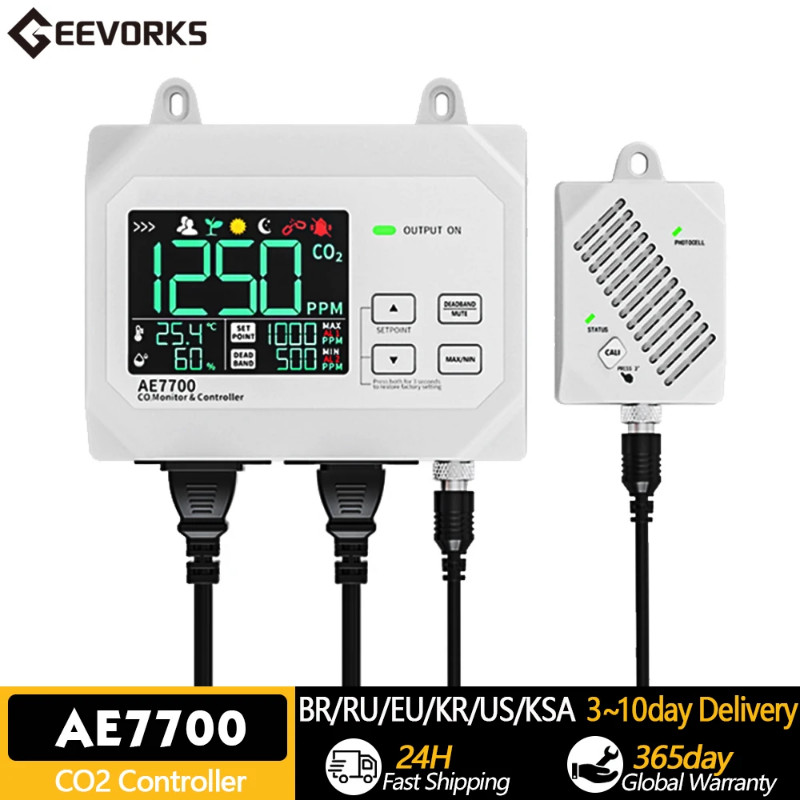 CO2 Monitor & Controller CO2 Concentration Tester Controller 0~9999ppm Measuring Range with Human &