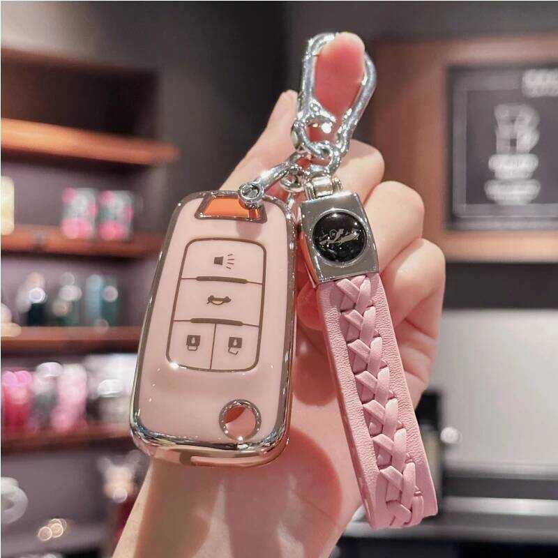 C Car Key Case Cover With Handmade Lanyard For Chevy 2010-201 Chevrolet Impala Camaro Cruze Equinox