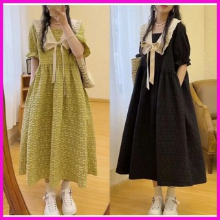 ชุดคลุมท้องแฟชั่น ชุดฝรั่งเศส สวมใส่สบาย เสื้อผ้าสาวอ้วน เสื…