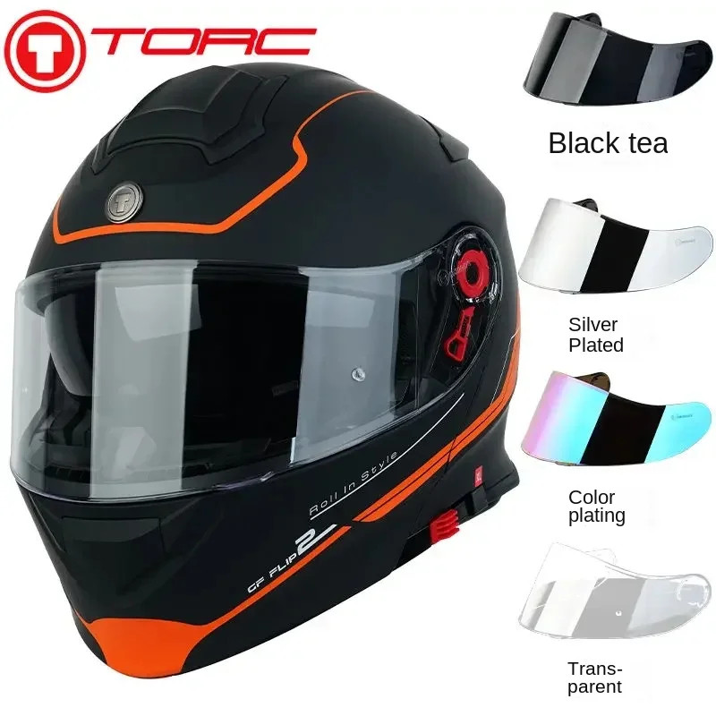 TORC Latest DOT Approved Safety Modular Flip Motorcycle Helmet Voyage Racing Dual Lens Helmet Inter