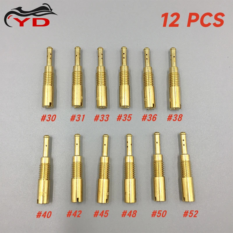 12pcs Motorcycle Carburetor M5x0.8mm New Slow Pilot Jet For PZ19 PB16/18/20 30 31 33 35 36 38 40 42
