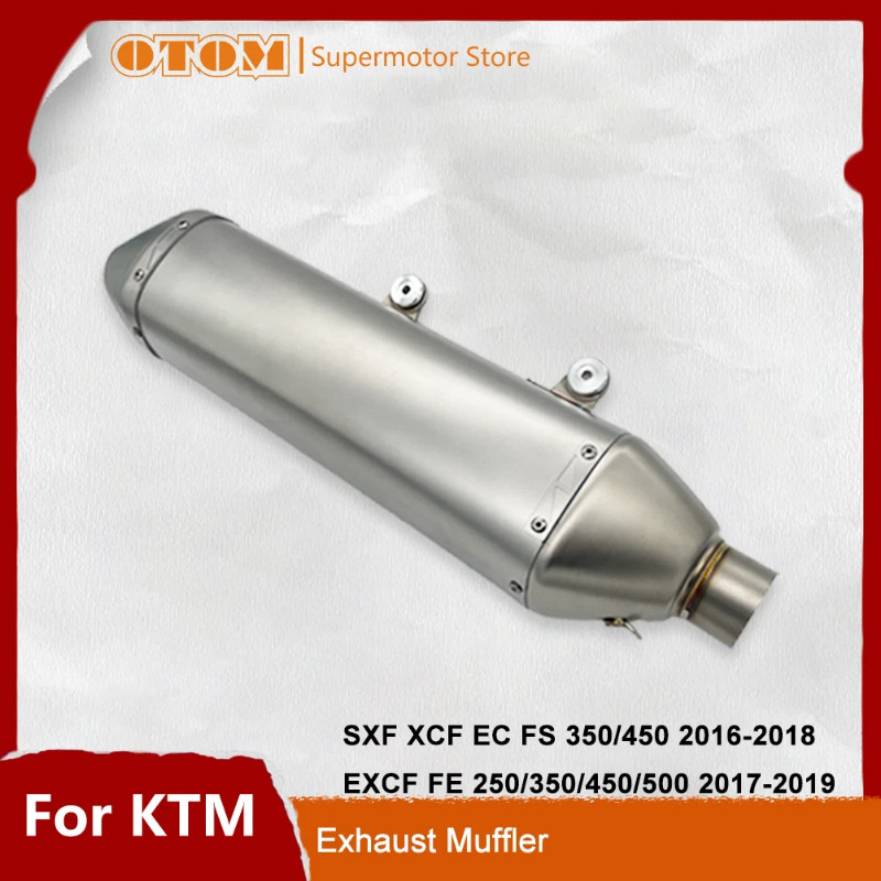 Motorcycle Exhaust Muffler Silencer Stainless Steel Pipe For KTM HUSQVARNA SXF XCF EC FS 2016-2018