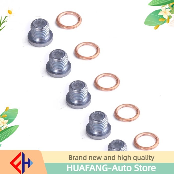 Original 5x Engine Oil Pan Drain Plug Kit Fit For Jetta Golf Tiguan Cc Eos Q3 Q5 Q7 N 013 815 7 911