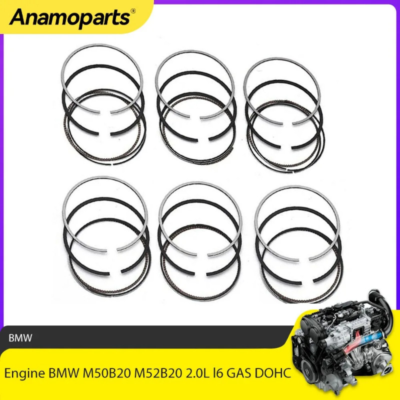 Engine Piston Rings Set Φ80mm STD Fit 2.0 L For BMW 320i 520i Z3 E36 E46 E39 M50B20 M52B20 2.0L l6