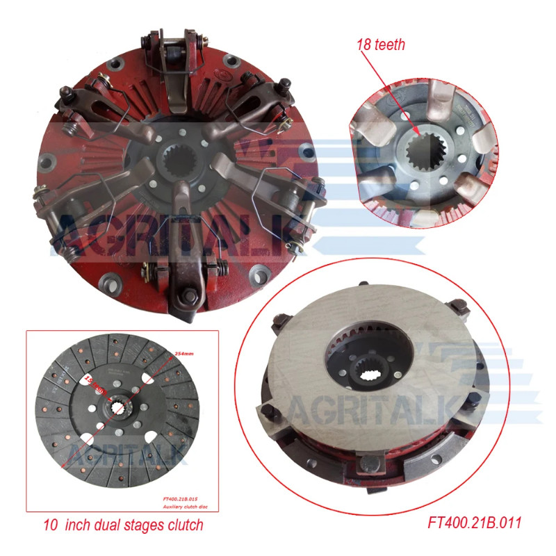FT400.21B.011 FT500A.21B.011 , 10 inches dual stages clutch for Foton Lovol tractor TB404 / TB550