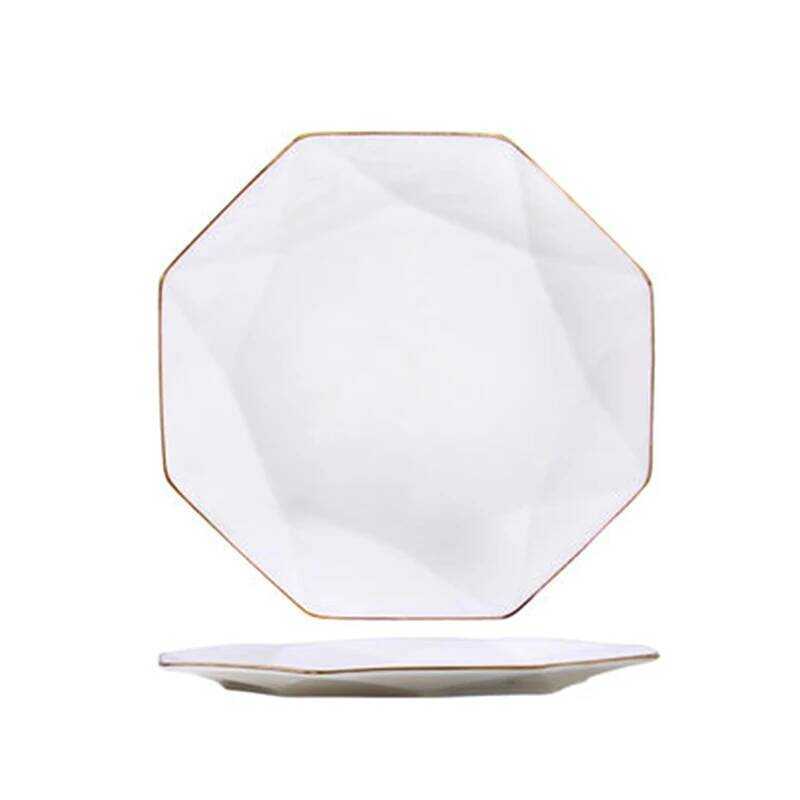 C White Plate Ceramic Steak Plate Sushi Dessert Flat Plate Characteristic Hotel Restaurant Dinner P