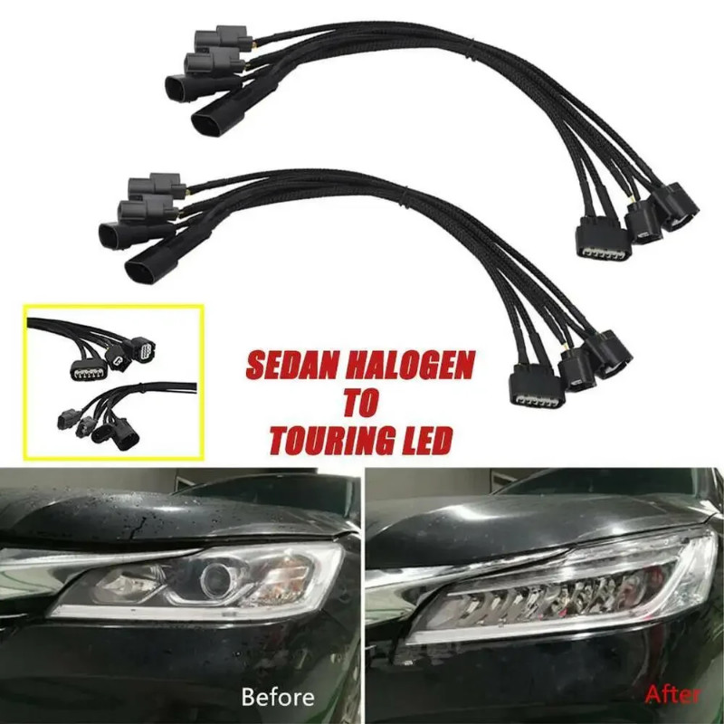 Headlight Adapter Wire Fit For Honda Accord 2016 2017 Sedan Halogen to Touring LED 33100t2aa31  331
