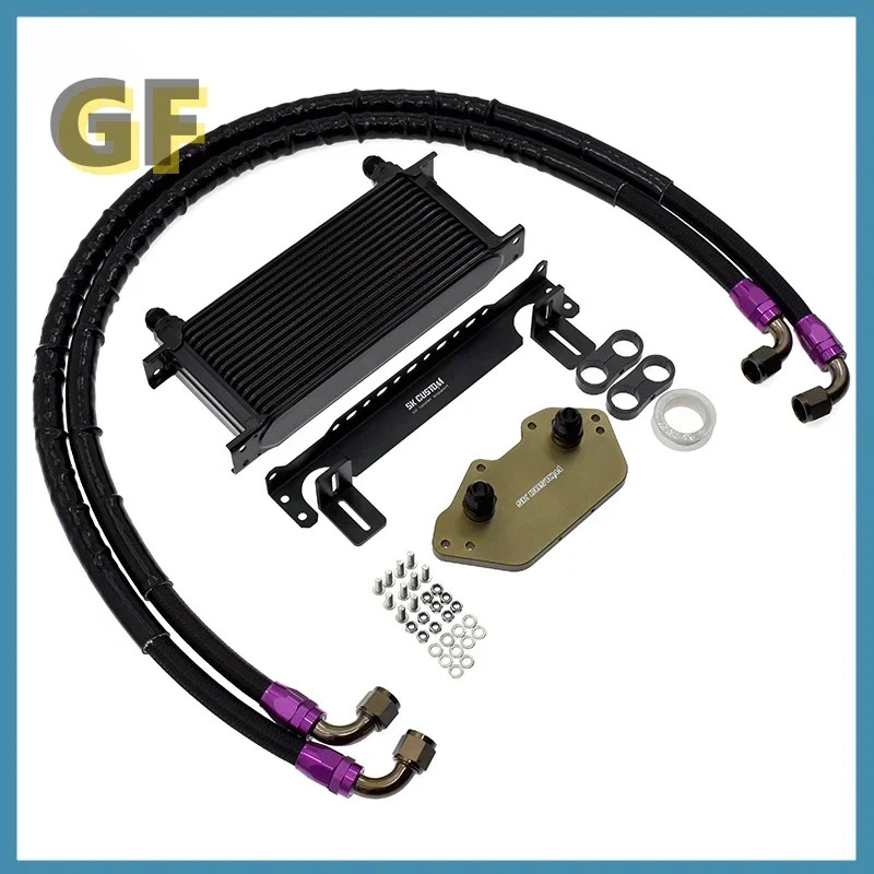 EA837 Engine Oil Cooler Kit For Audi A4L A5 A6 S3 S4 Q7 B8 C7 V6 3.0T 15 Rows Oil Radiator Cooler K