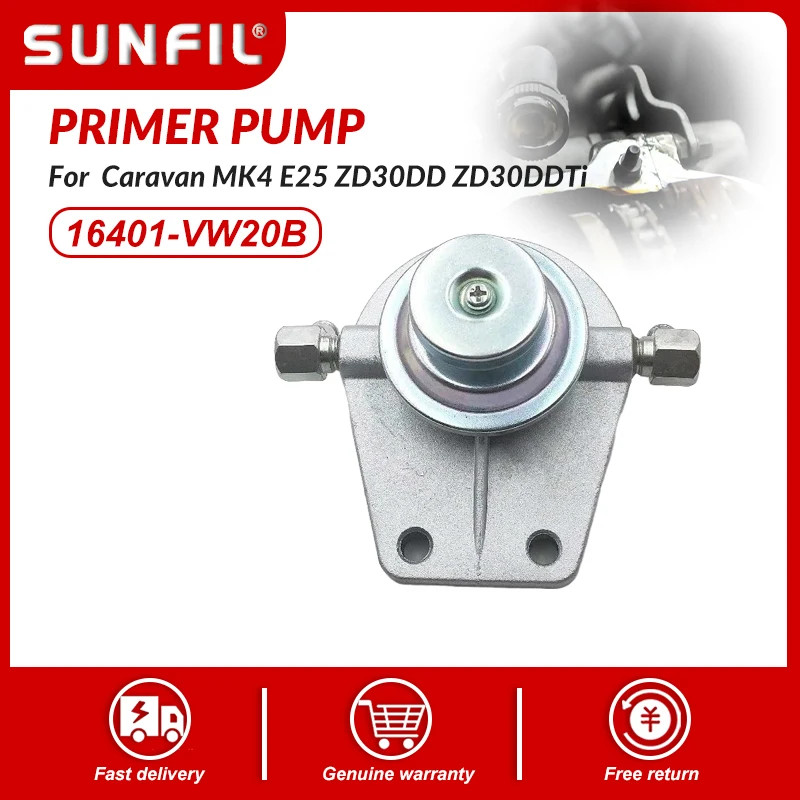 Fuel Filter Primer Pump 16401-VW20B 16401VW20B Fits Caravan MK4 E25 ZD30DD ZD30DDTi 