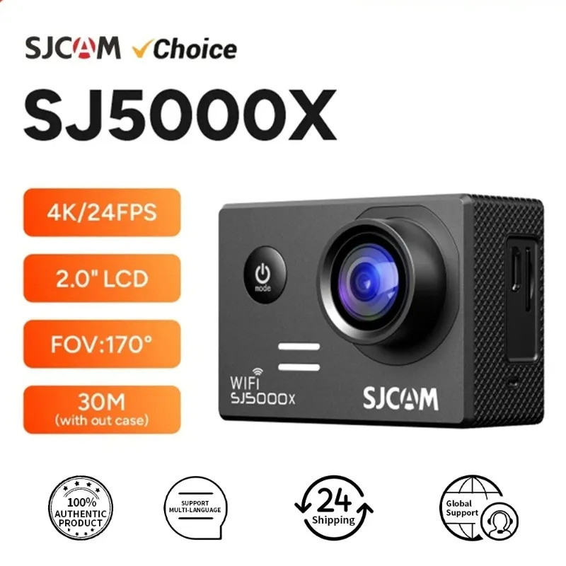 SJCAM SJ5000X Elite Action กล้อง 4K FHD วิดีโอ 30M กันน้ํา 2.4G WiFi Action กล้องเดิมกล้องกีฬาหมวกกั