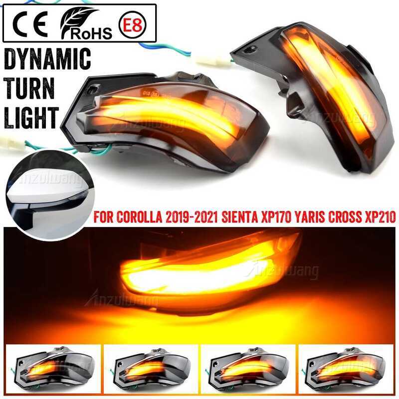 C 2Pcs Dynamic Turn Signal For Toyota Corolla E210 Sienta Xp170 Yaris Cross Xp210 LED Light Rear Vi