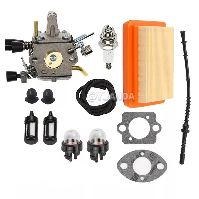 Carburetor & Line Kit For Stihl FS250 FS250R FS300 FS350 FS120 FS120R FS200R