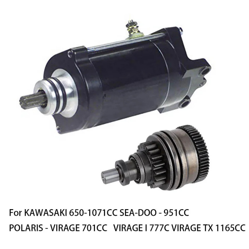 Starter & Bendix Fit for KAWASAKI 650-1071CC SEA-DOO - 951CC POLARIS - VIRAGE 701CC  VIRAGE I 777CC