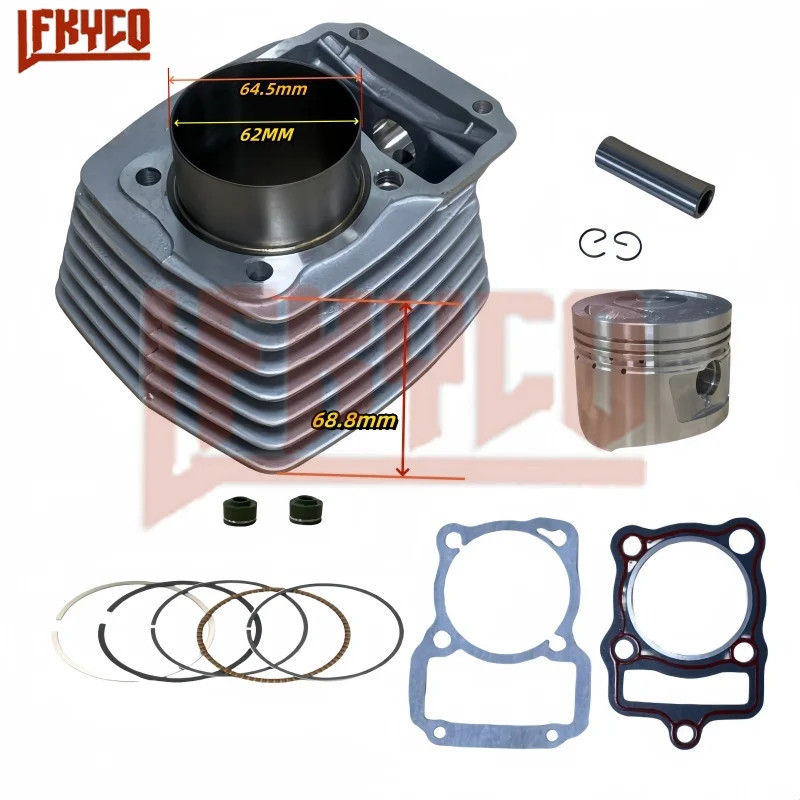 62mm Bore Motorcycle Cylinder Kit for Honda CG125 Upgrade To 150cc CG150 CG 150 125 Piston Ring Too