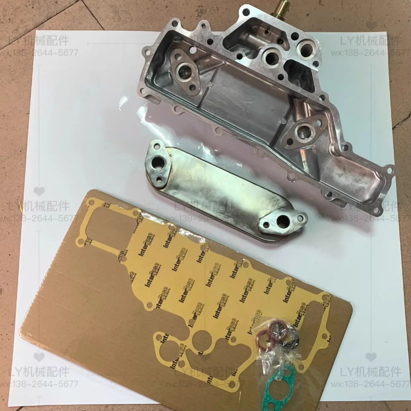 6D34 6D34T Oil Cooler Cover+Oil Cooler Core+Oil Cooler Seal Gaskets For Mitsubishi FUSO FH211 Rosa