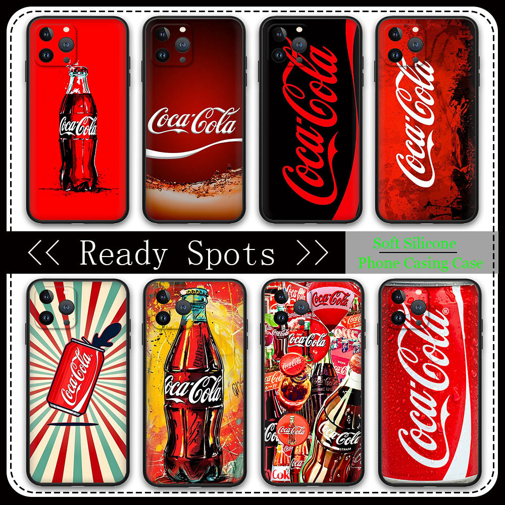 ฝาครอบ TPU สําหรับ iPhone 5 5s SE 6 6s 6Plus 6sPlus 7 8 SE 7Plus 8Plus SE 2020 R760 Coca-Cola สีดําน