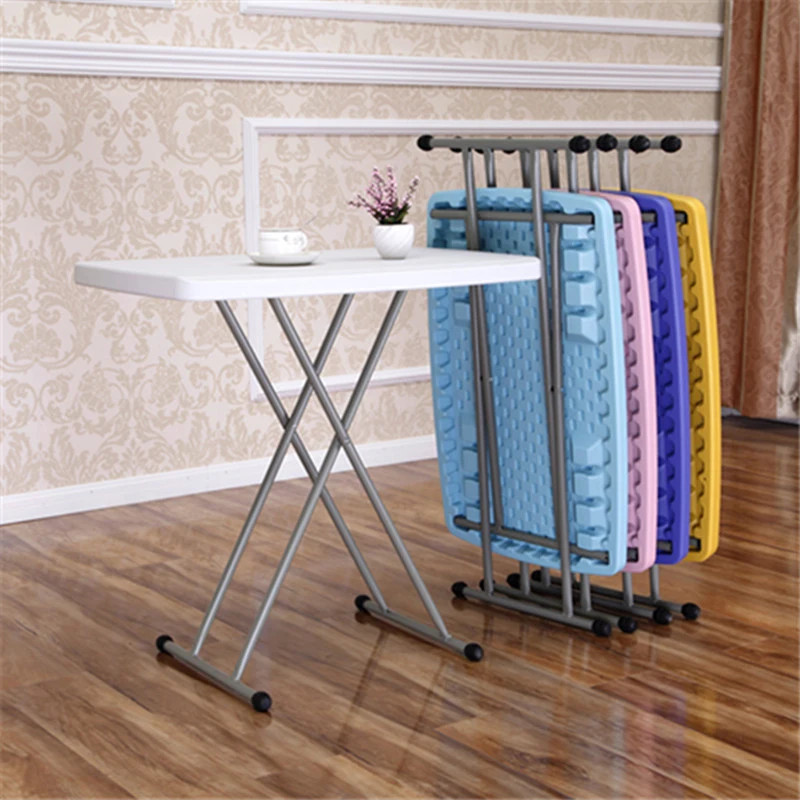 Folding small table Simple dining table 76X portable liftable writing desk Dormitory long table lea