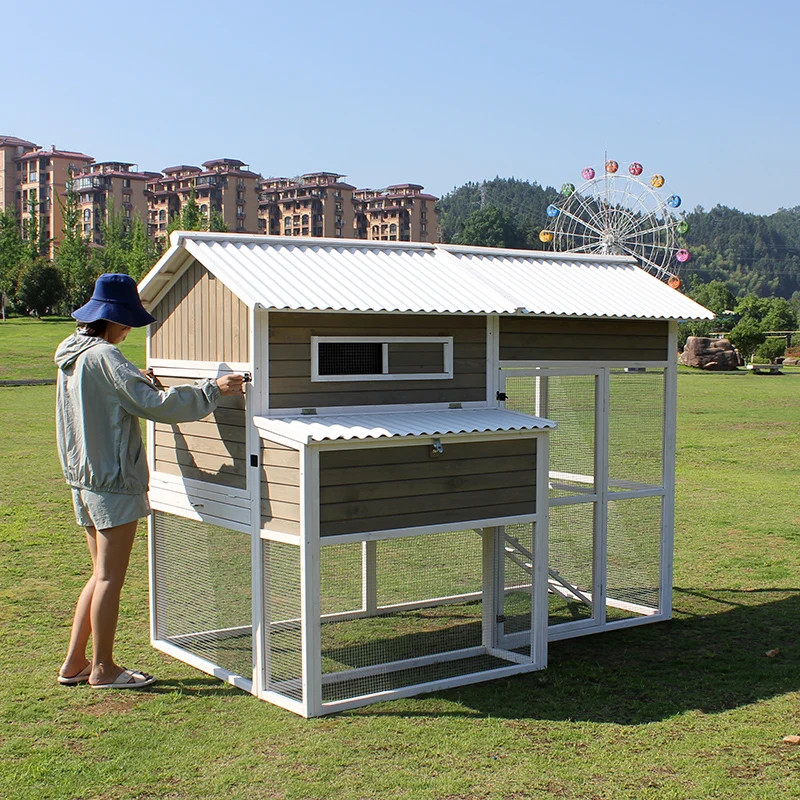 Outdoor solid wood household large chicken cage rabbit cage super large outdoor