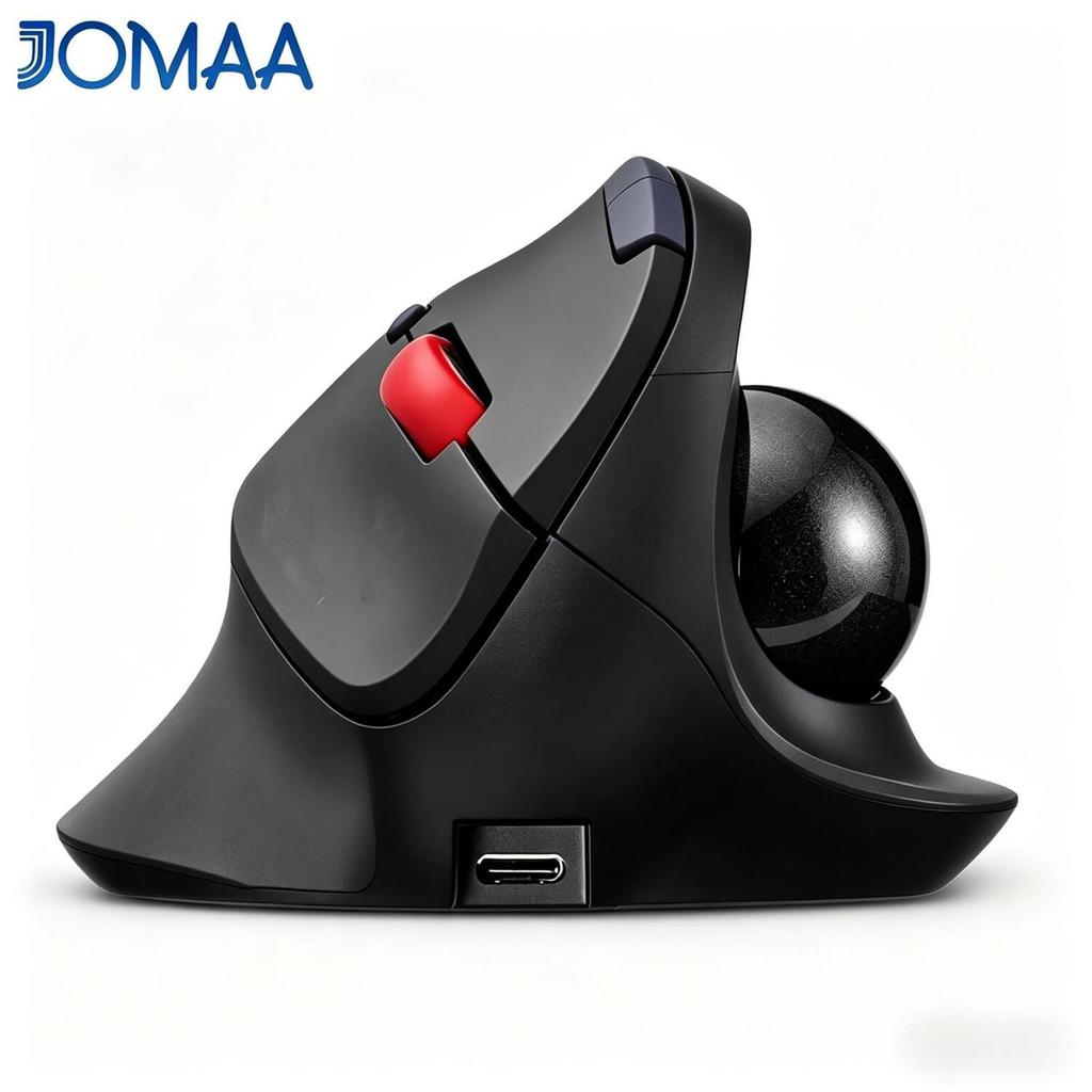 Jomaa MS-622 เมาส์แทร็กบอลแนวตั้งไร้สายบลูทูธคู่ + เมาส์แบบชาร์จ 2.4G สําหรับ Windows Mac