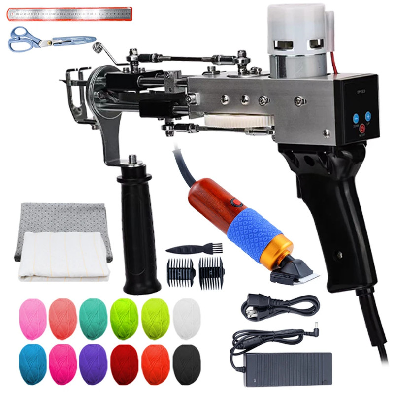 Pistolet Tufting Gun Set 2in1 Electric Tufting Gun, 7-21mm Tufting Machine, with Tufting Carpet Tri
