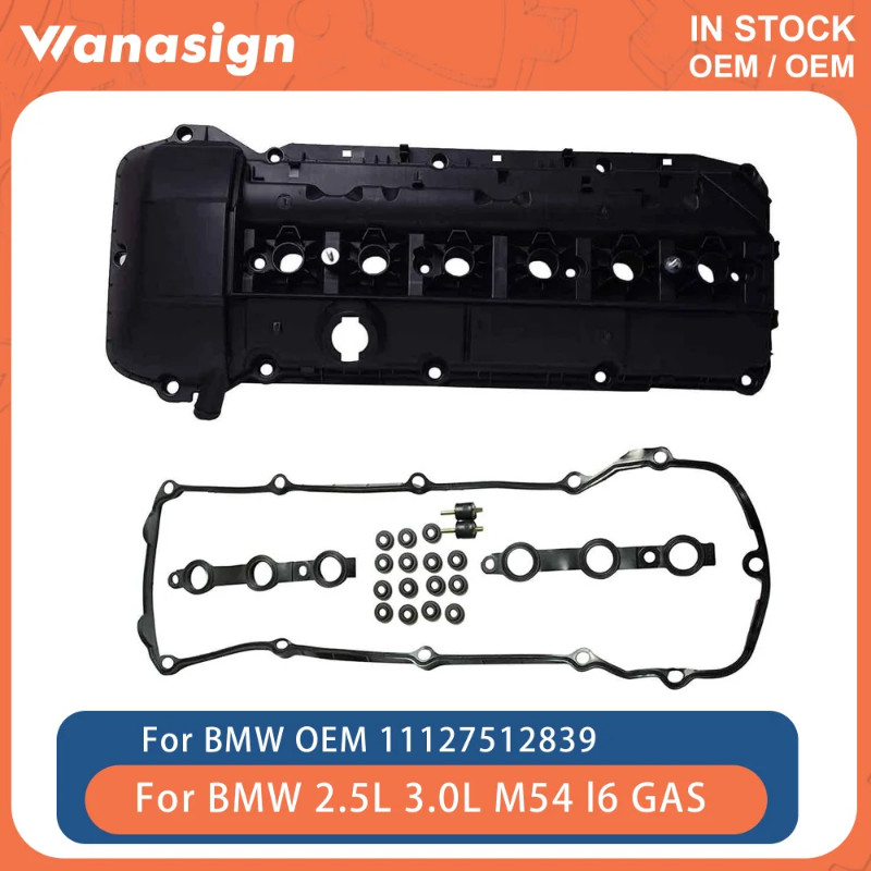 Engine Valve Cover With Gasket Kit Fit 2.5 3.0 L For BMW 325i 530i 525i X3 X5 Z4 M54 M54B25 M54B30