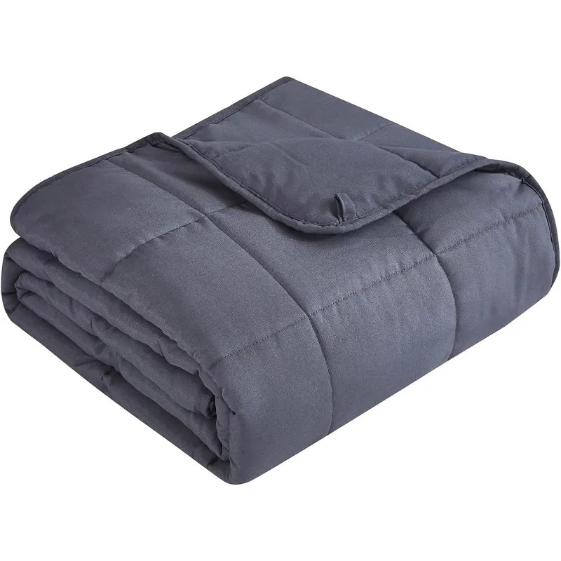 Weighted Blanket (20lbs 60"x80" Queen Size) Breathable Heavy Microfiber Material with Glass Beads B