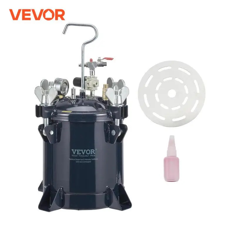 VEVOR 10L Spray Paint Pressure Pot Tank Air Paint Pressure Pot Metal Rack Leak Repair Sealant for I