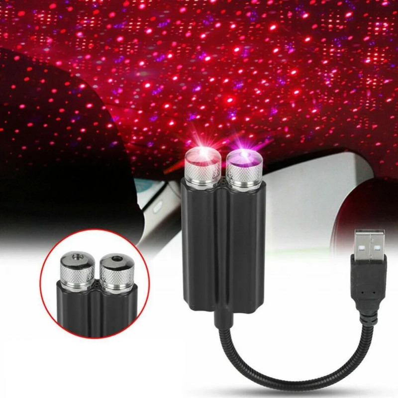 New Two-Color USB Atmosphere Light For Car Accessories Interior Atmosphere Star Sky Lamp Ambient Ho