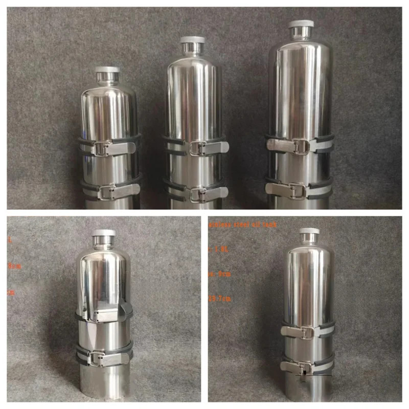 1L 1.5L 1.8L Stainless steel Fuel Bottle Outdoor Gasoline Tank Vintage Retro Spare Part Oil Bottle