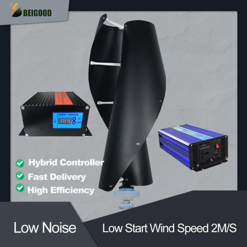 Wind Turbine Generator 8Kw 10kw Vertical Axis Maglev Plant Free Energy 12V 24V 48V Hybrid Charge Co