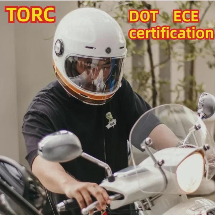 TORC Motorycle Helmet Moto Retro Helmet Men Women Motorbike Riding Motocross Vintage Full Face Helm