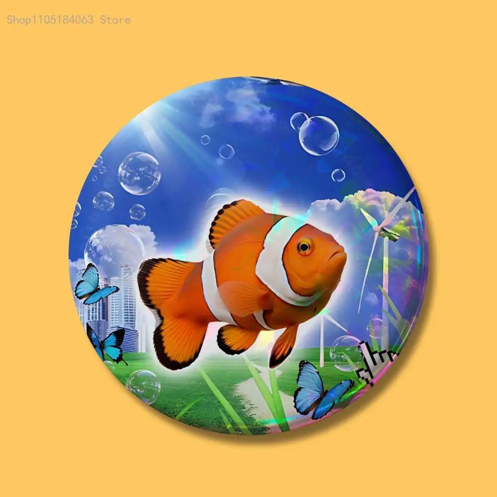 Frutiger Aero Art Badges ปุ่มรอบ Creative Pin เข็มกลัดป้ายกระเป๋าอุปกรณ์ตกแต่งแฟนเก็บเพื่อน - รูปที่ 3