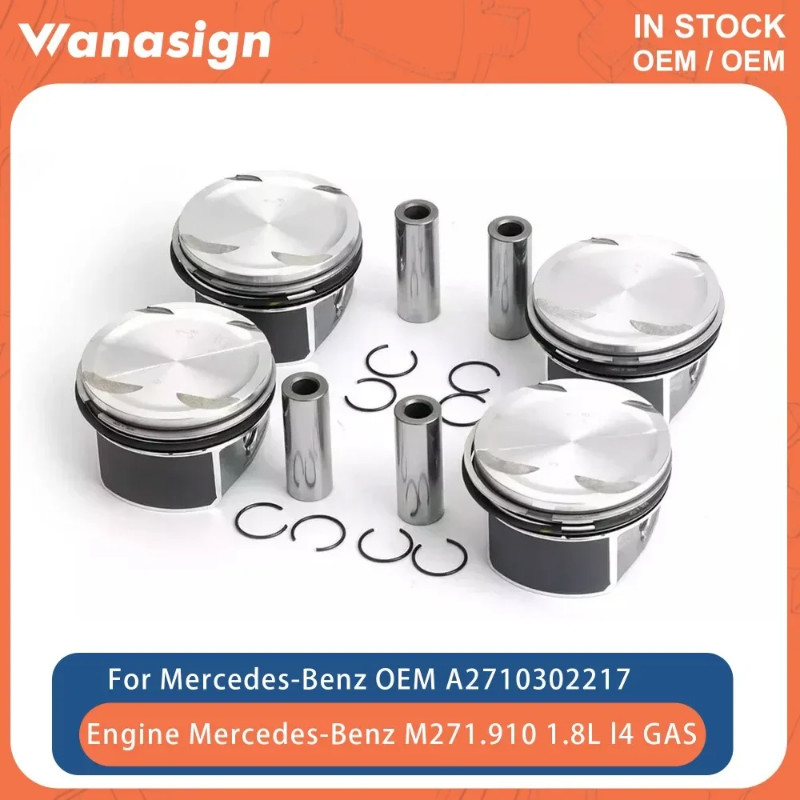 4Pcs Piston & Rings 82.0mm Fit 1.8 T For Mercedes-Benz W204 W211 C200 C230 SLK200 M271 1.8T CLK200K