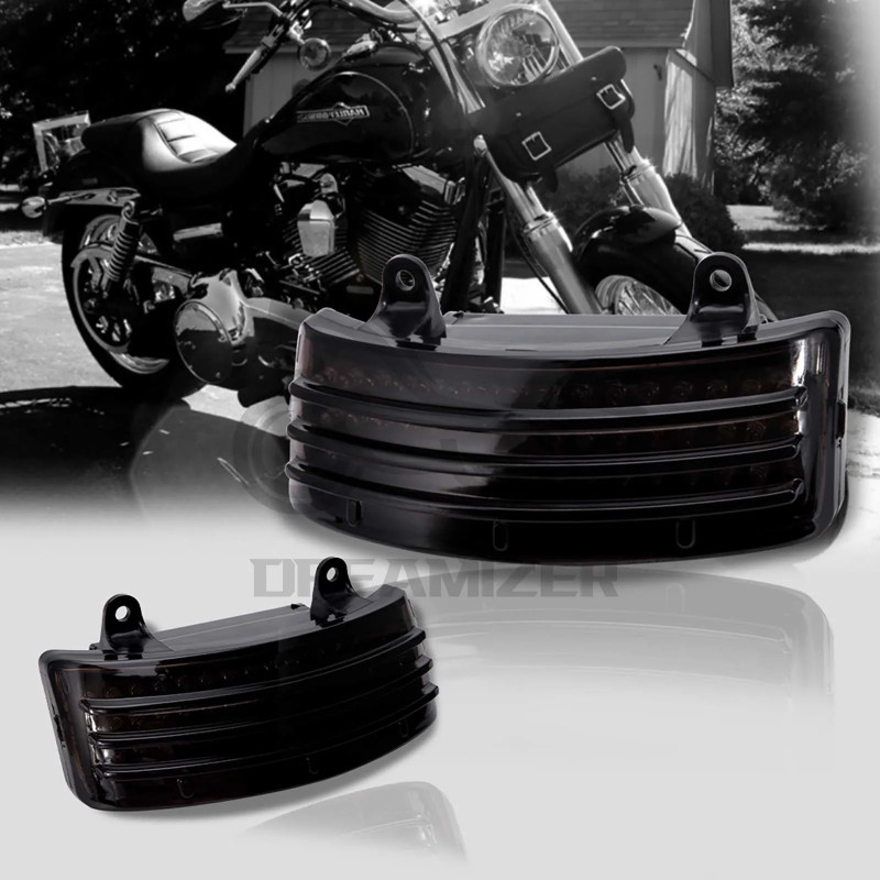1PCS Motorcycle Smoke Tri-Bar Fender LED Running Tail Brake Signal Light Lamp for Harley Davidson T